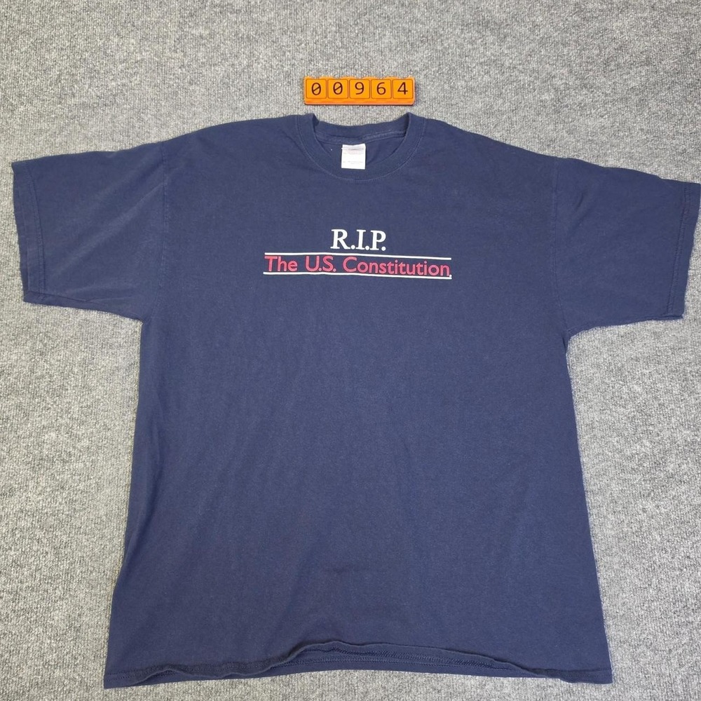 Gildan Uktra Cotton Pre-shrunk R.I.P. The U.S. Constitution Tee Size XL